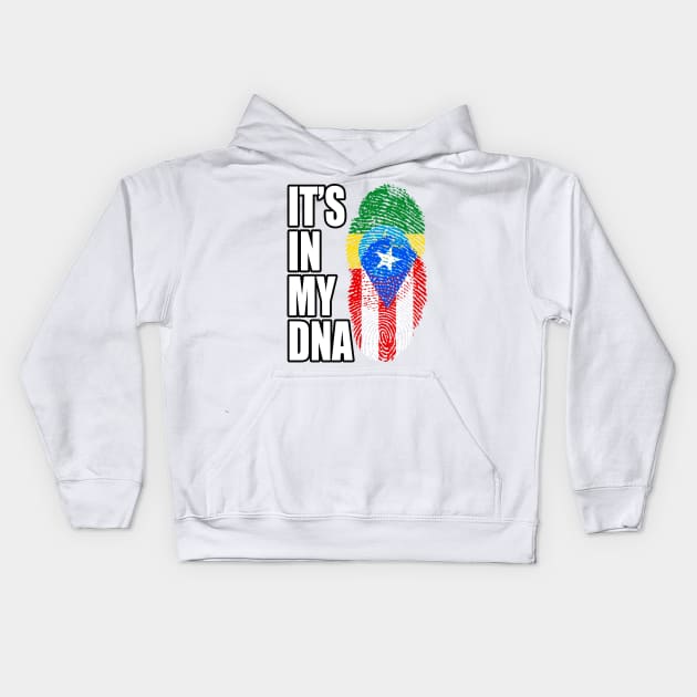 Puerto Rican And Ethiopian Mix DNA Flag Heritage Kids Hoodie by Just Rep It!!